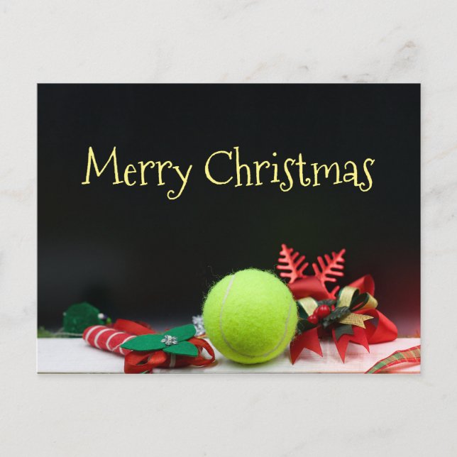 Tennis ball Christmas and  ornament snowflake Postcard (Front)