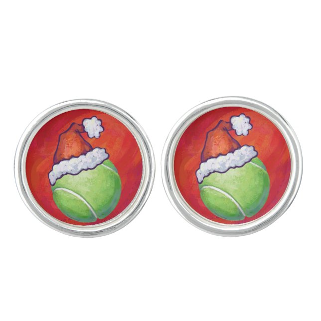 Tennis Ball Christmas Cufflinks (Front)