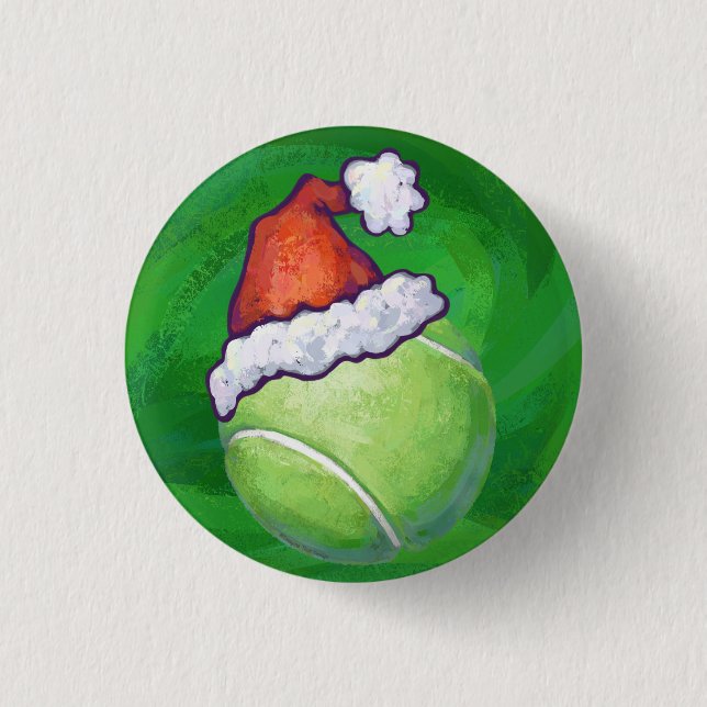 Tennis Ball Christmas Green Button (Front)