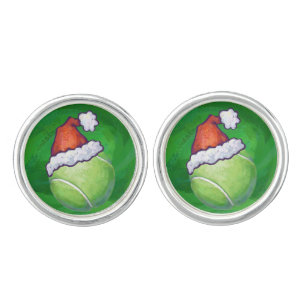 Tennis Ball Christmas Green Cufflinks