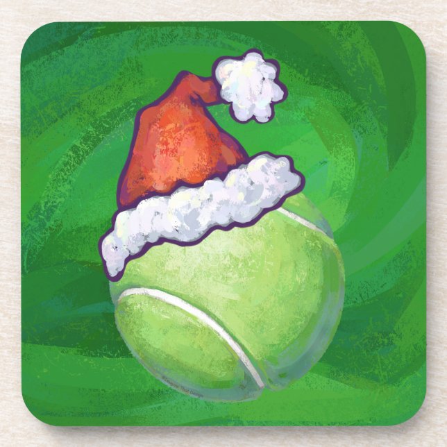 Tennis Ball Christmas Green Drink Coaster (Front)