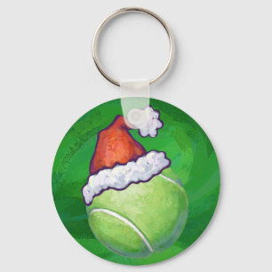 Tennis Ball Christmas Green Keychain