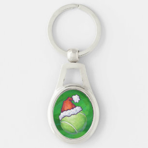 Tennis Ball Christmas Green Keychain