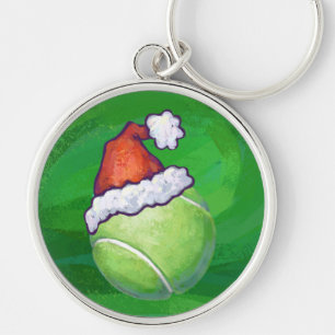 Tennis Ball Christmas Green Keychain