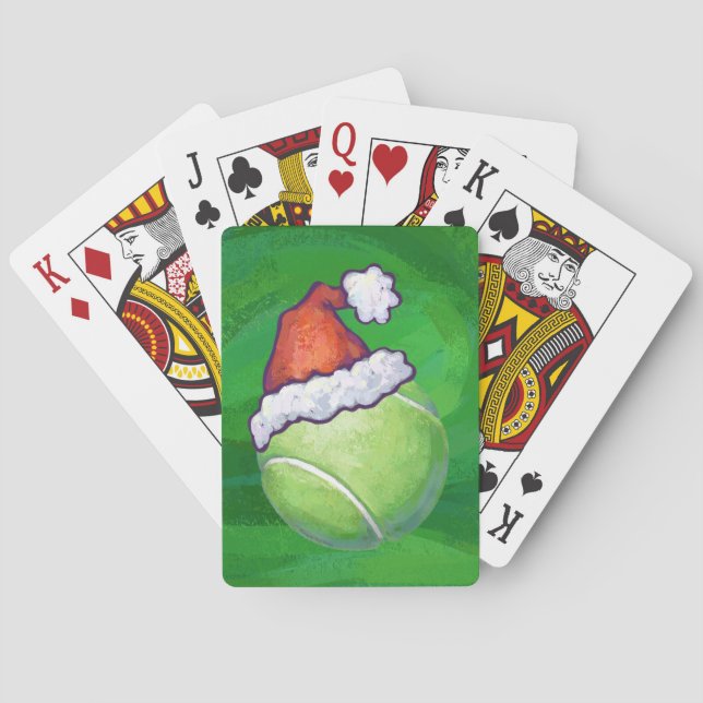 Tennis Ball Christmas Green Poker Cards (Back)