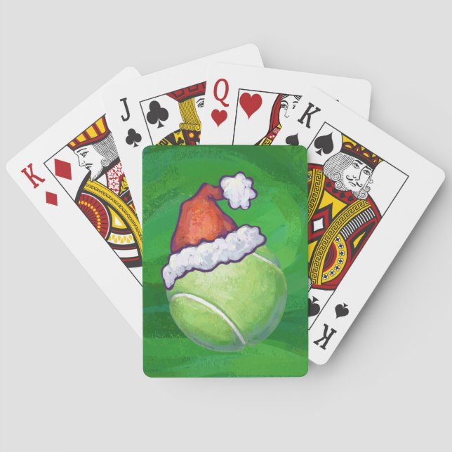 Tennis Ball Christmas Green Poker Cards (Back)