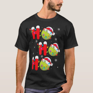 Tennis Ball Christmas Ho Ho Ho Santa Srts Player X T-Shirt