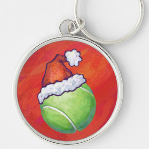 Tennis Ball Christmas Keychain