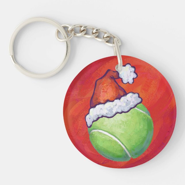 Tennis Ball Christmas Keychain (Front)