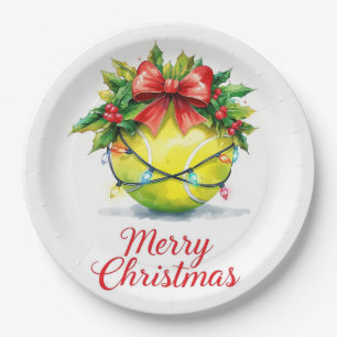 Tennis Ball Christmas Paper Plates