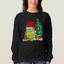 Tennis Ball Christmas - Tennis Ball Wearing Santa  Sweatshirt