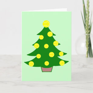 Tennis Ball Christmas Tree Holiday Card