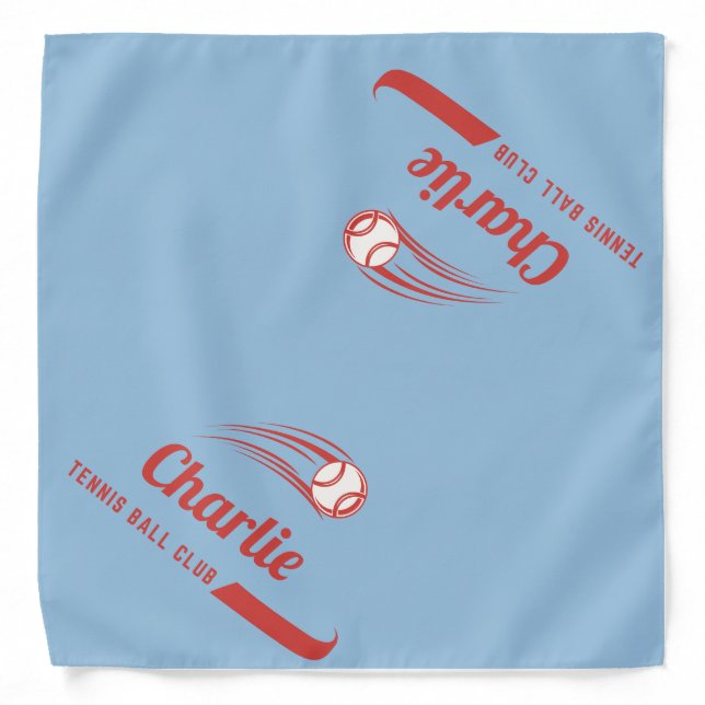 Tennis Ball Club Personalized Dog Bandana (Front)
