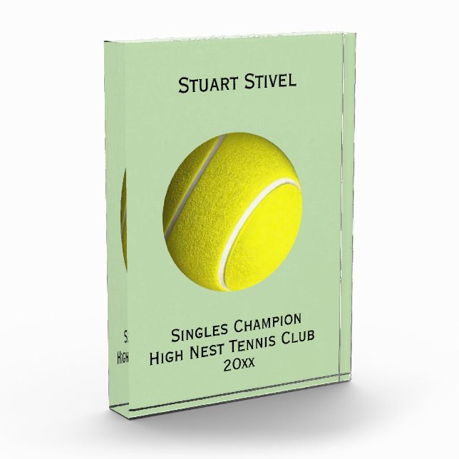 Tennis Ball Crystal Trophy 4 Lines Award (Left)