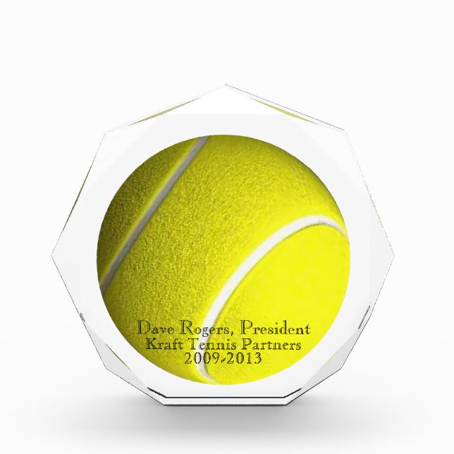 Tennis Ball Crystal Trophy Award (Front)
