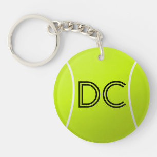 Tennis Ball Custom Initials or Text Keychain