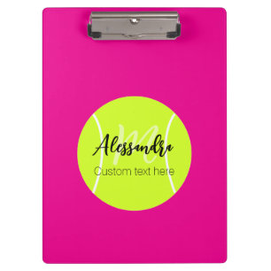 Tennis ball custom name & text clipboard