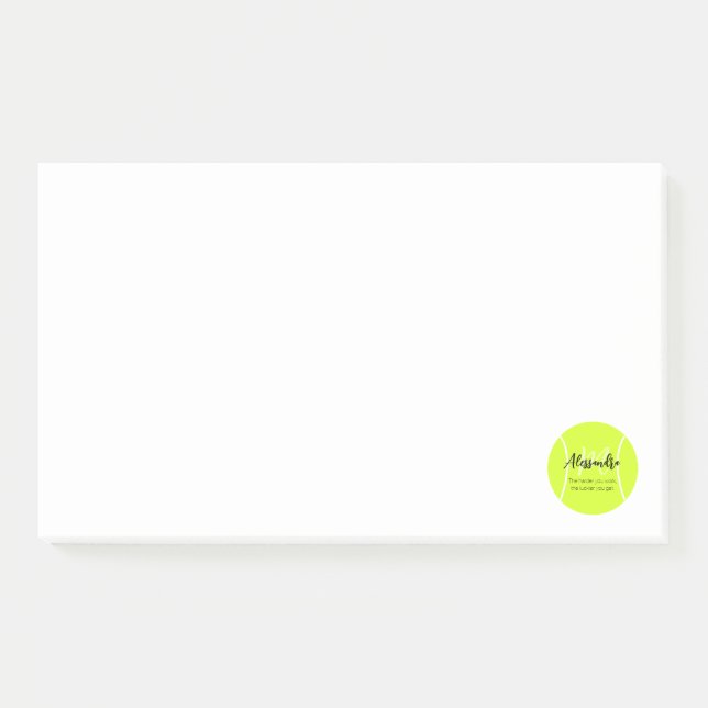 Tennis ball custom name & text post-it notes (Front)