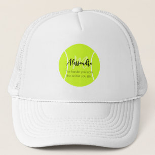 Tennis ball custom name & text trucker hat