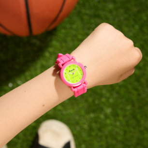 Tennis ball custom name & text watch