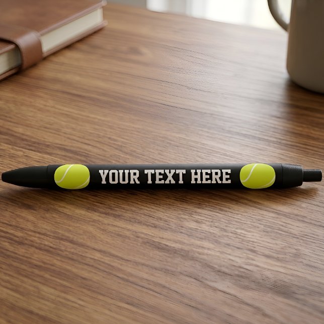 Tennis Ball Custom Team Name or Text Coach's Pens (Custom tennis pen with personalized team name or text.)