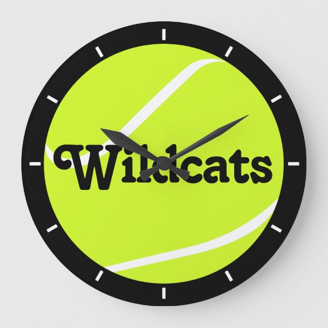 Tennis Ball Custom Team Name Wall Clock (Front)