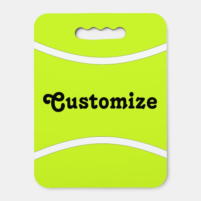 Tennis Ball Custom Team or Player Name Sports Fan Seat Cushion (Front Vertical)