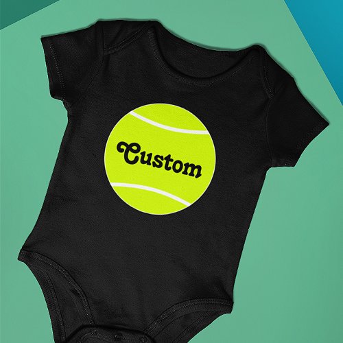 Tennis Ball Custom Text Tennis Baby Suit Baby Bodysuit
