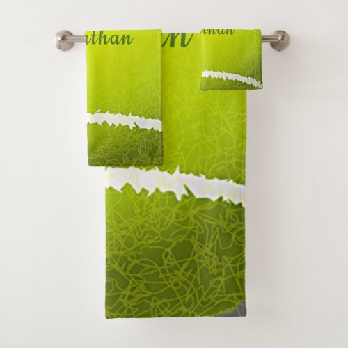 Tennis Ball Design Bath Towel Set