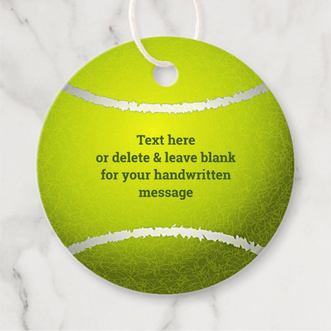 Tennis Ball Design Favor Card
