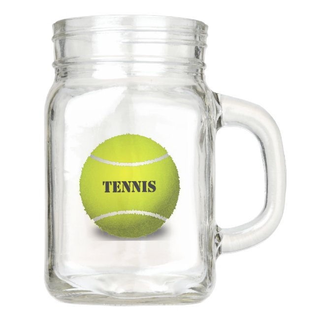 Tennis Ball Design Mason Jar
