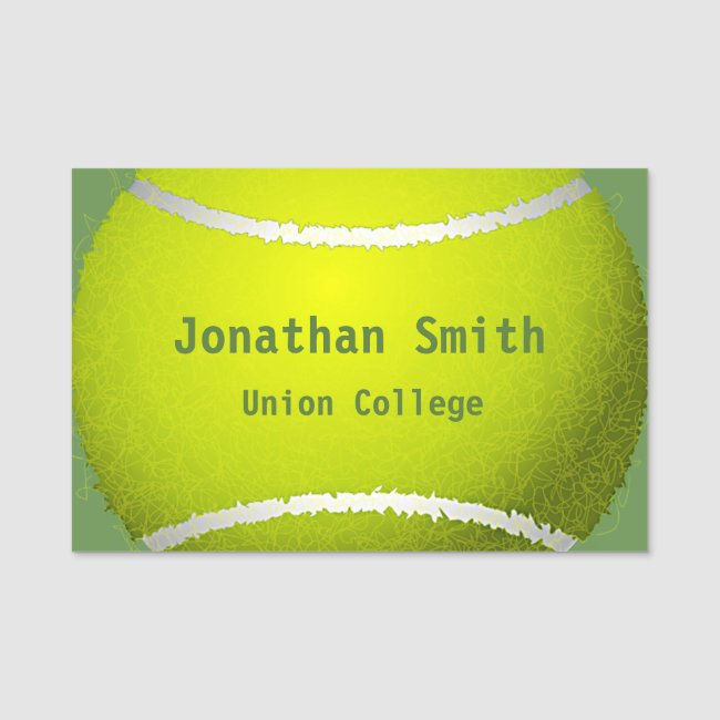 Tennis Ball Design Name Tag