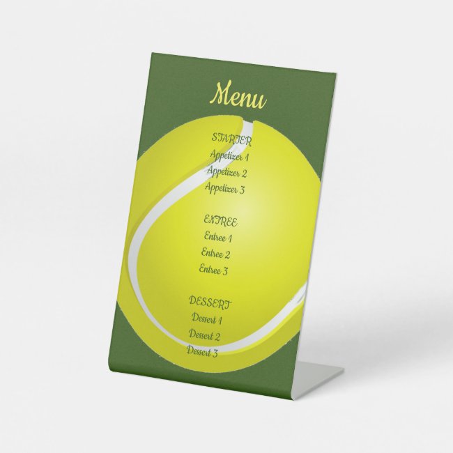 Tennis Ball Design Pedestal Table Sign