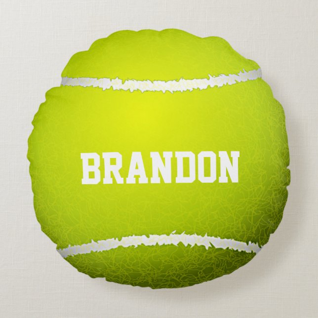 Tennis Ball Design Round Pillow (Front)