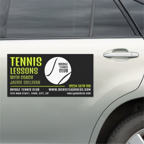 Tennis Ball Design Tennis CoachInstructor Lesson Car Magnet