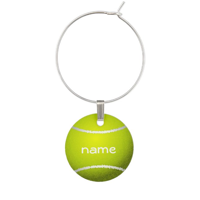 Tennis Ball Design Wine Charm (Front)