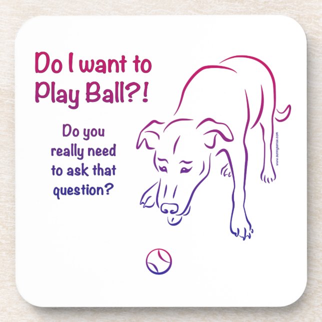 Tennis Ball Dog Beverage Coaster (Front)