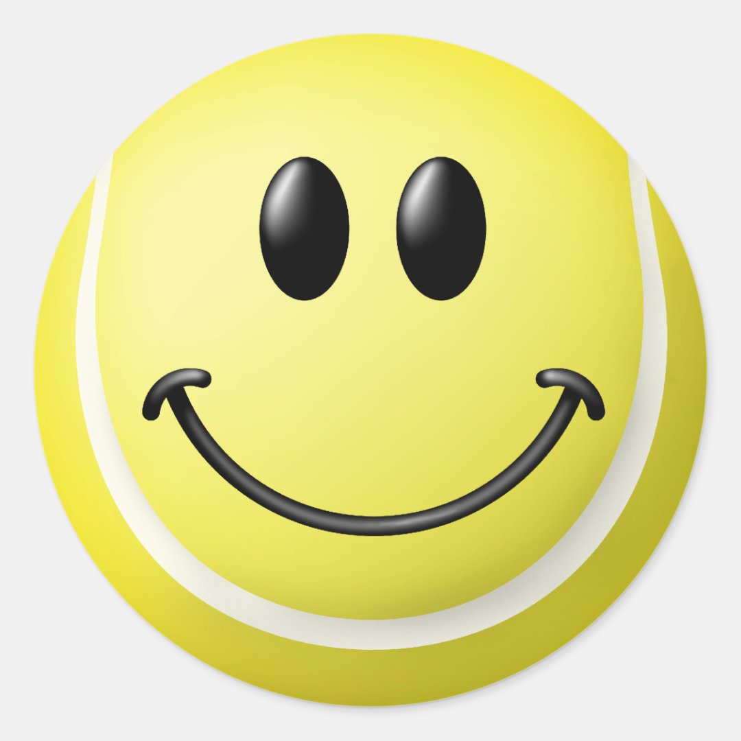 Tennis Ball Face Classic Round Sticker Zazzle