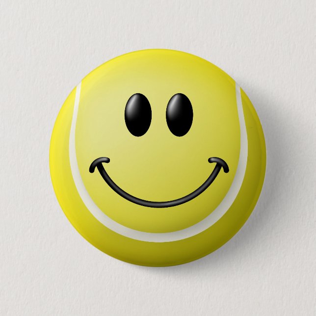 Tennis Ball Face Pinback Button (Front)