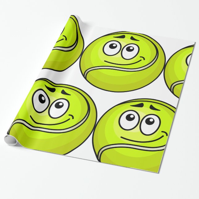 Tennis Ball Face Wrapping Paper (Unrolled)