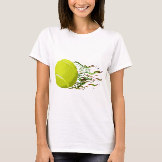 Tennis Ball Flames Artistic US Open Wimbleton T-Shirt