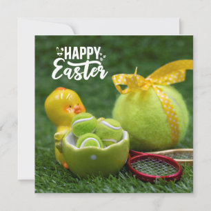 Tennis ball for Easter Holiday in egg shell Card