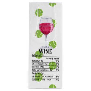 Tennis ball for wine lovers with nutrition wine gift bag