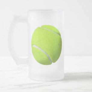 Tennis Ball Frosted Glass Beer Mug