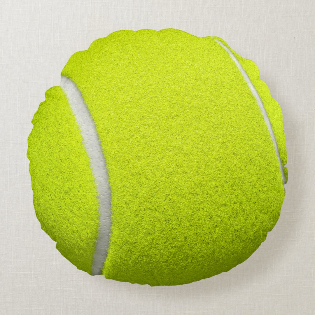 Tennis Ball Funny Look Round Pillow Zazzle