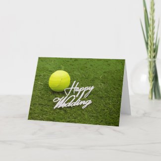 Tennis ball happy wedding for tennis player card
