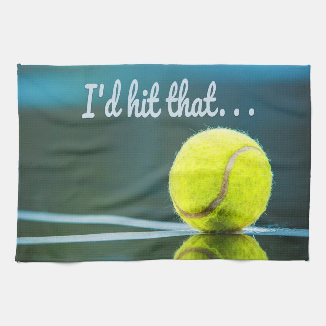 Tennis ball I'd Hit That Funny Gift Kitchen Towel (Horizontal)