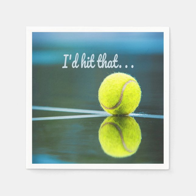 Tennis ball I'd Hit That Funny Gift Napkins (Front)