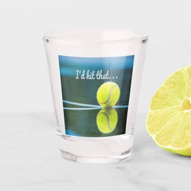 Tennis ball I'd Hit That Funny Gift Shot Glass (Front)