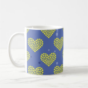 Tennis Ball In Heart Shape - Pattern  Coffee Mug